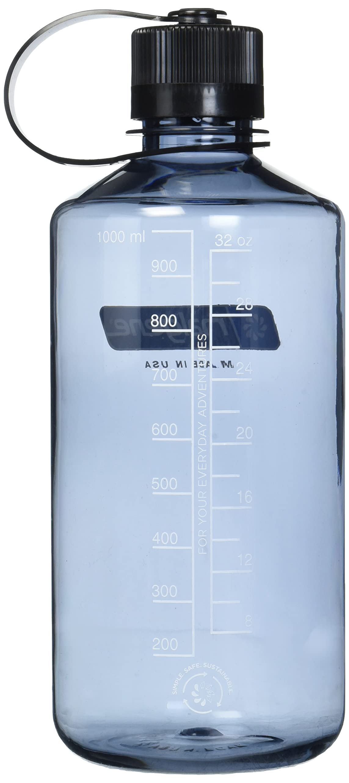 Nalgene Sustain BPA-Free Tritan Plastic Water Bottle for Travel and Camping, 32 oz Capacity, Gray
