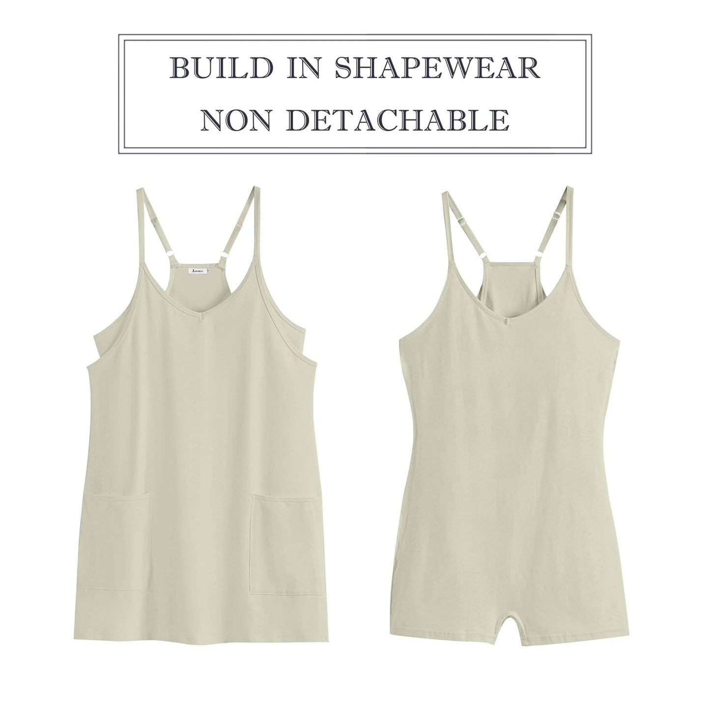 ANRABESS Women Summer Mini Romper Dress Workout Tennis Active Sports Athleisure Outfits built in Shorts Trendy Vacation Light Grey Medium