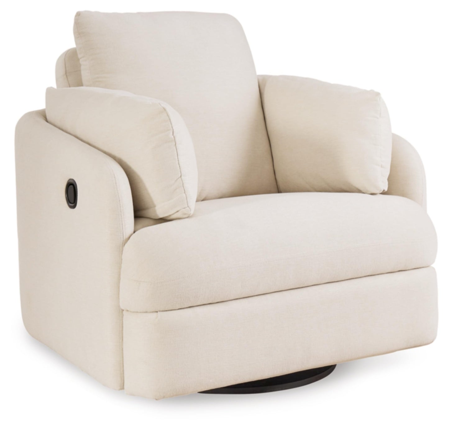 Signature Design by Ashley Modmax Coastal Press-Back Swivel Glider Rocker Recliner with Machine Washable Cover, Hidden Storage Compartments and 2 Bolster Pillows, Beige