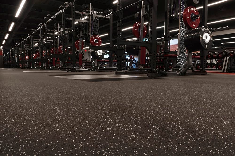 American Floor Mats 3/8in (9mm) Thick 10% Red 4' x 3' Heavy Duty Rubber Rolls, Protective Exercise Mats, Home Gym Rubber Flooring