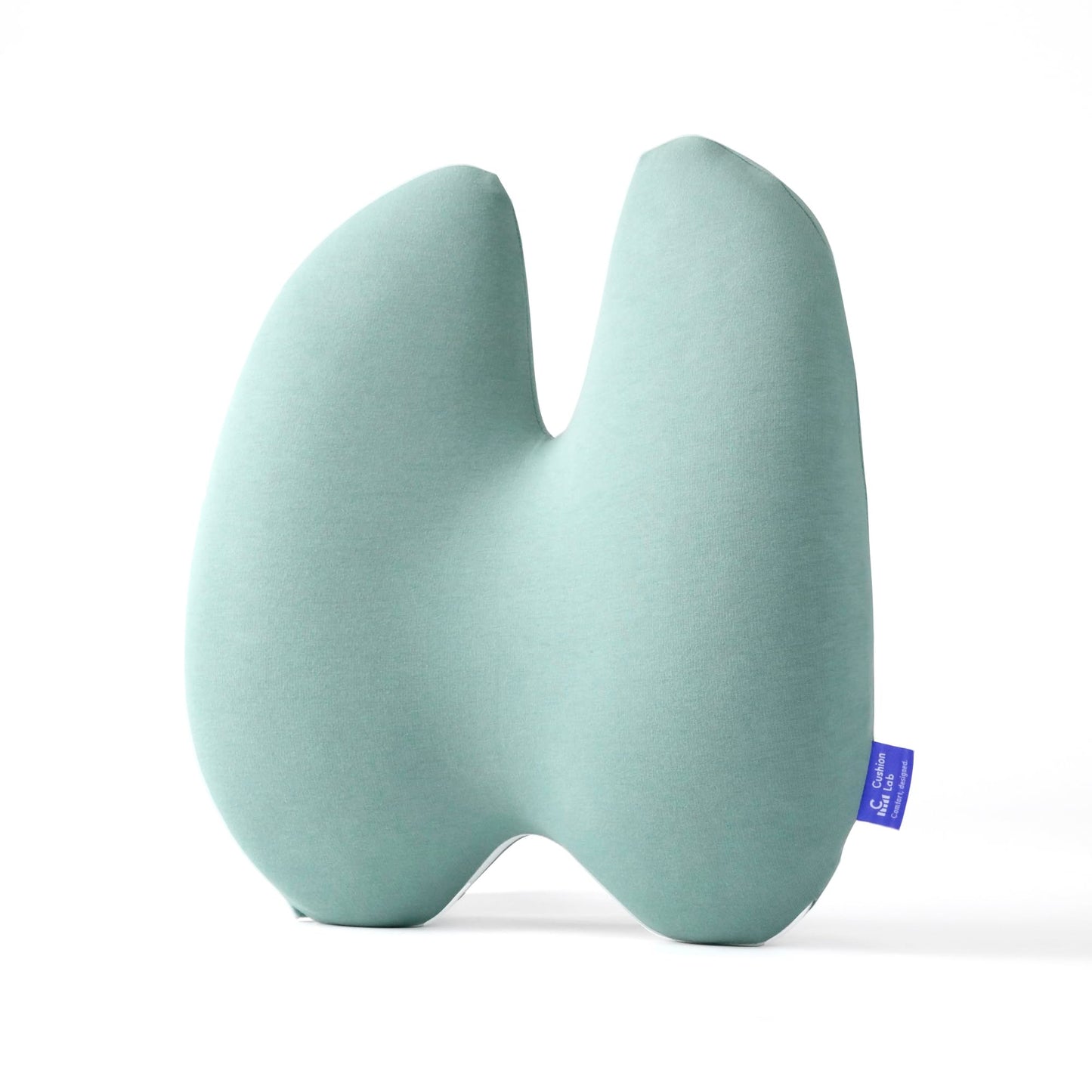 C CUSHION LAB Extra Dense Lumbar Pillow - Patented Ergonomic Multi-Region Firm Back Support for Lower Back Pain Relief - Lumbar Support Cushion with Strap for Office Chair, Car, Sofa - Wellness Green
