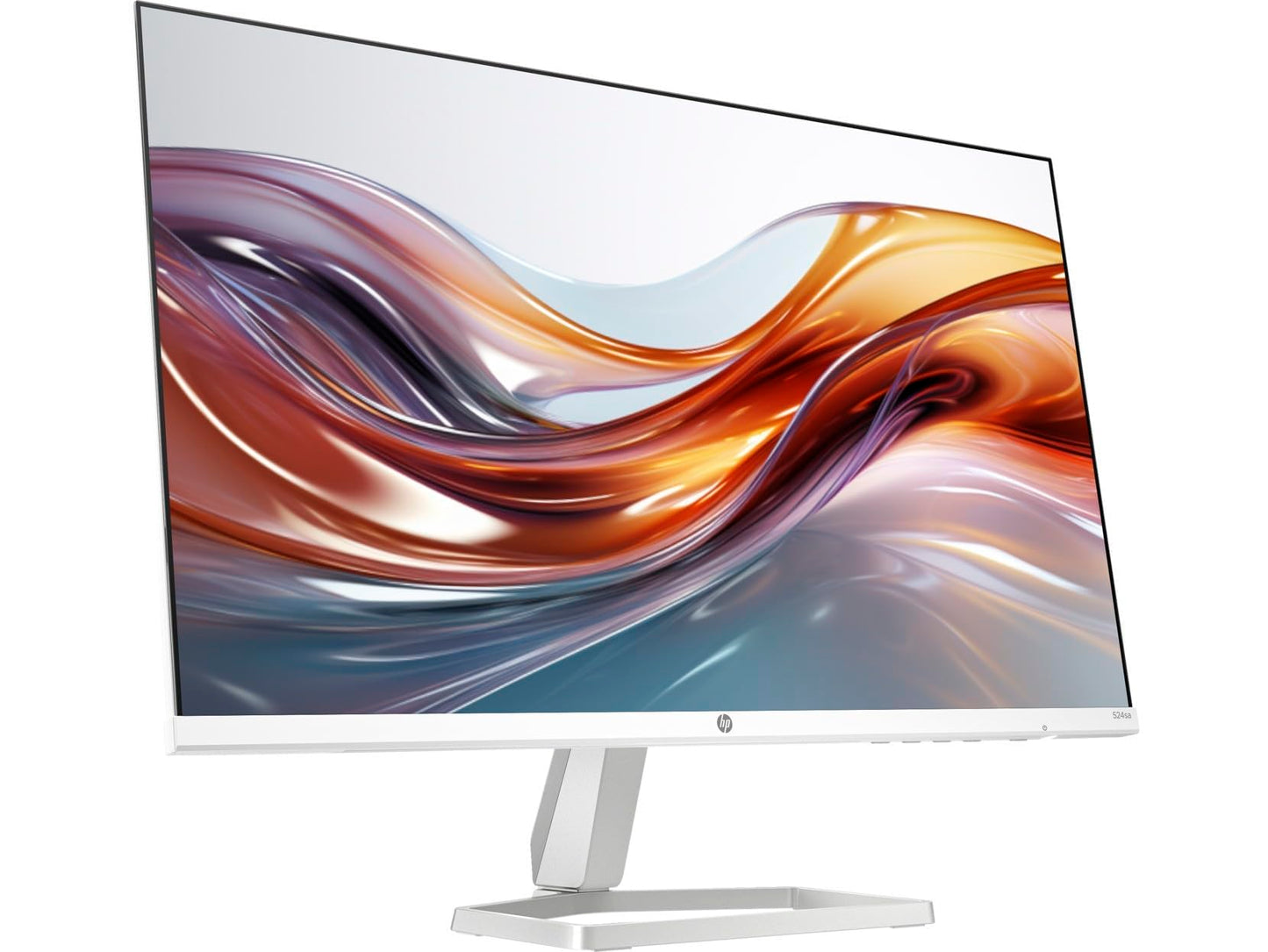 HP Series 5 524sa Thin & Light Monitor with Speakers 94C36AA#ABA (Replaces M24fwa) 24" IPS FHD Anti-Glare 300 Nits Display, Flicker-Free, 1xHDMI, White/Silver (2025 Model) w/DKZ Hub USB Port Expander