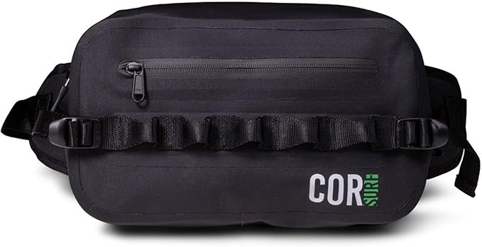 Waterproof Waist Pack 2.5L | Waterproof Belt Bag with Wide, Comfortable Waist Strap, Floating Waterproof Fanny Pack for Travel, Fly Fishing, Beach, Swimming, Paddleboarding, Kayaking (Black)