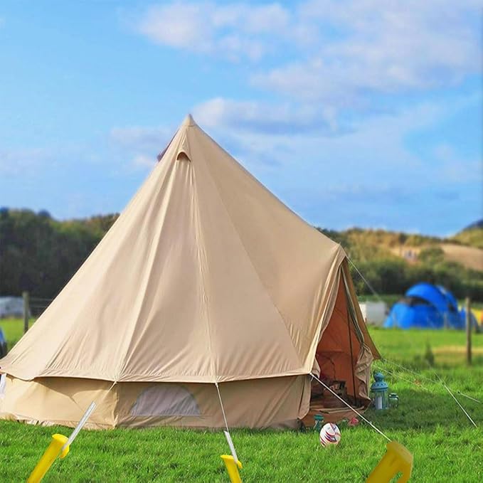 Plastic Tent Stakes Heavy Duty Beach - Premium PP Materials, Reusable - Rust-Proof, Easy to Use - Great for Hiking, Camping Outdoors - 10 Pcs, yellow, ZPDD662