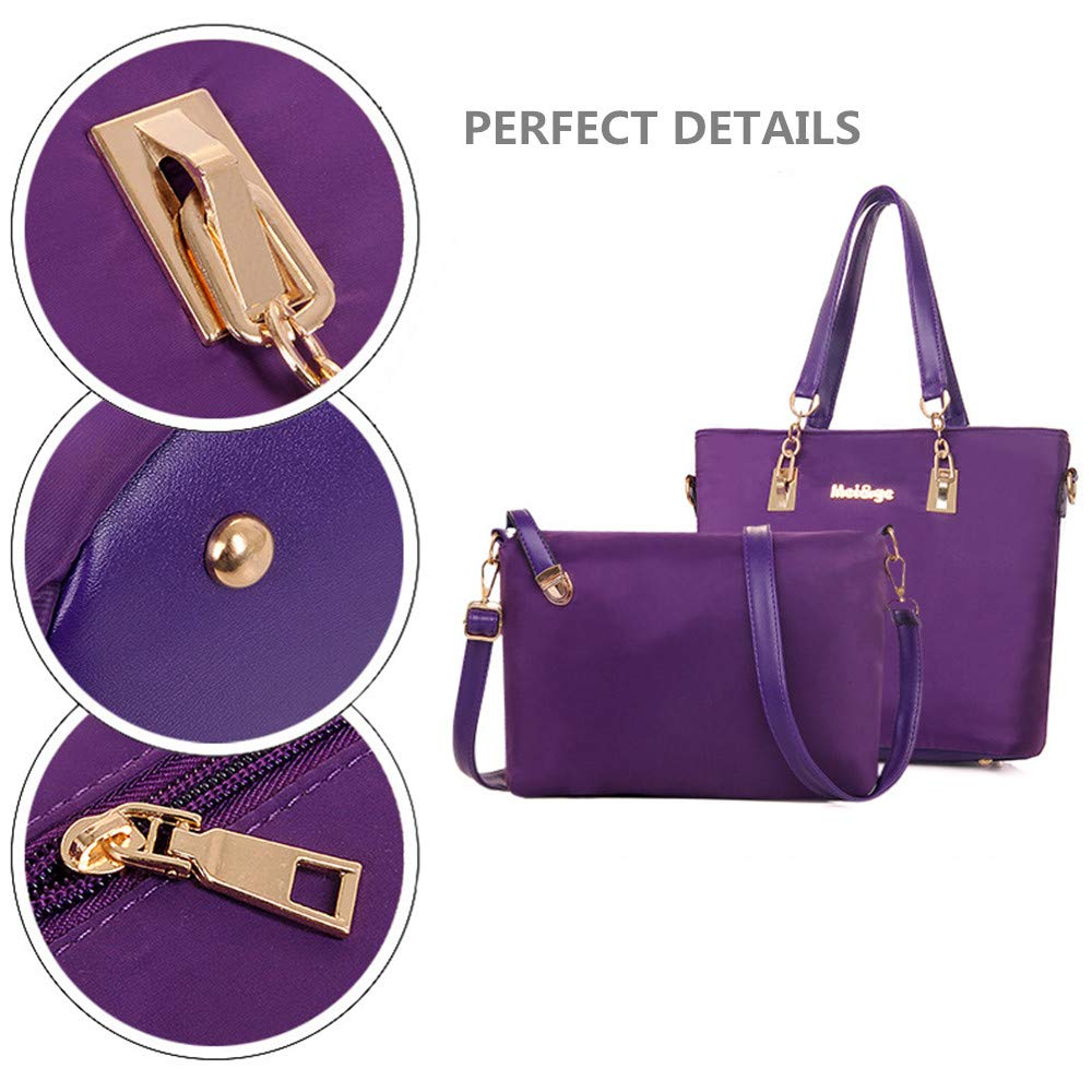 AlwaySky Women Shoulder Bag 6 PCS Top-Handle Handbag Tote Purse Wallet Key Case Set (Black)