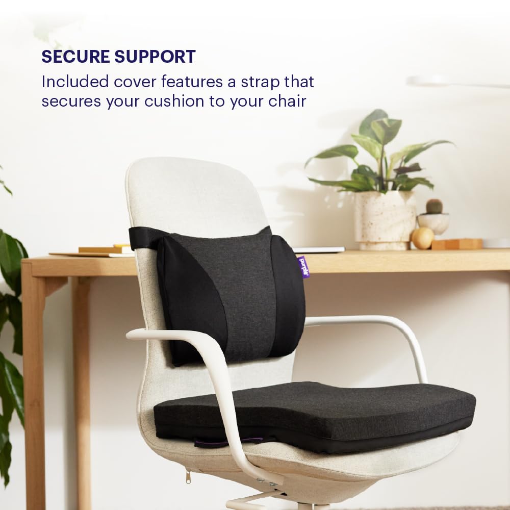 Purple Back Cushion | Pressure Reducing Grid Designed for Ultimate Comfort | Designed for Chairs, Gaming, and Travel | Made in The USA