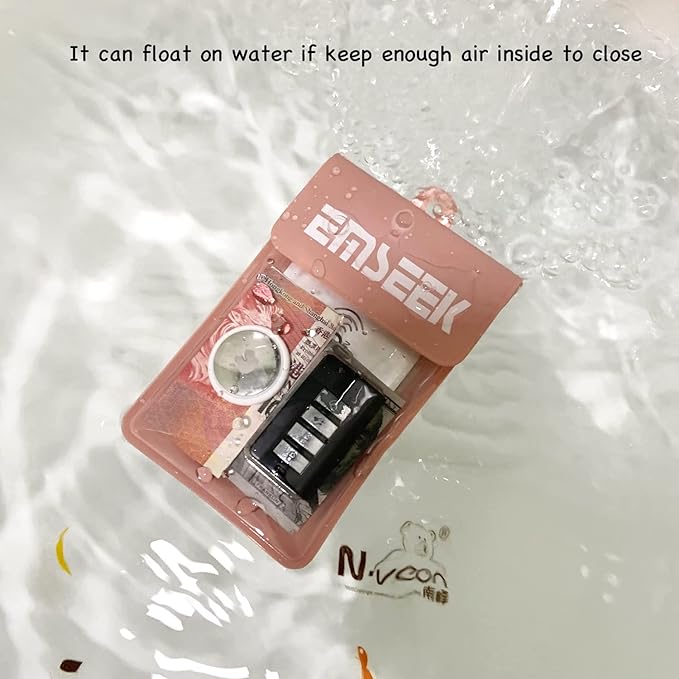 Armband Waterproof wallet Floating Surf Car Key Fob Case Beach dry bag ankle Waterproof Pouch Holder For GPS Key Money Credit Vaccine Card Driver License ID Badge (Pink)