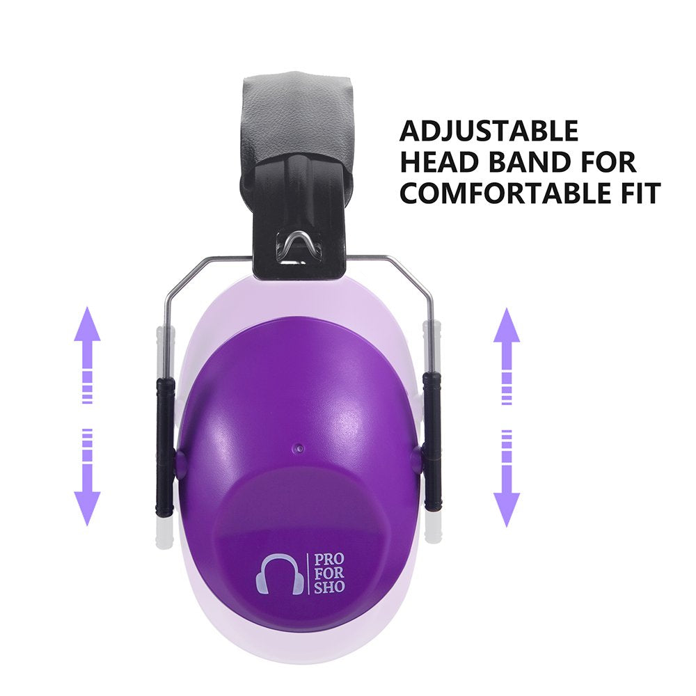 Pro For Sho 34dB Shooting Ear Protection - Special Designed Ear Muffs Lighter Weight & Maximum Hearing Protection - Standard Size, Purple