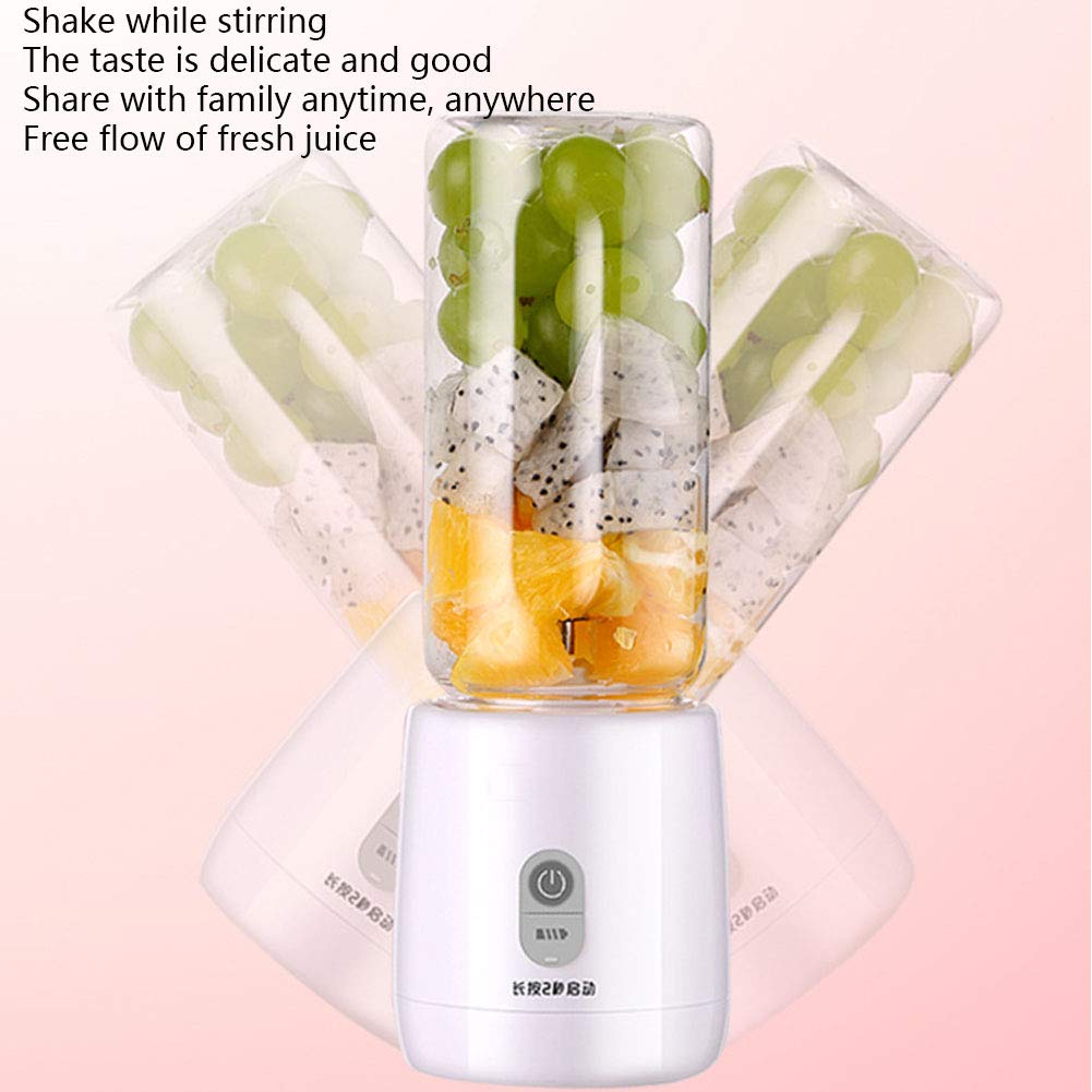 CGKs6anmU Blender Smoothies Smoothie Maker Blender Mini Laptop with Portable Tritan Bottles 300 Ml 6 Blades of Stainless Steel 5W 18000 Revolutions/Min No BPA Blender Smoothie Maker Pink