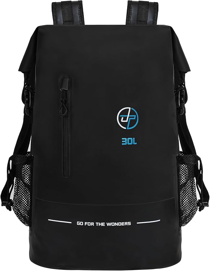 UPWELL 30L Waterproof Dry Bag Boating Backpack for Travel Hiking Camping Kayaking Hiking Swimming Floating Submersible Dry Bag Black