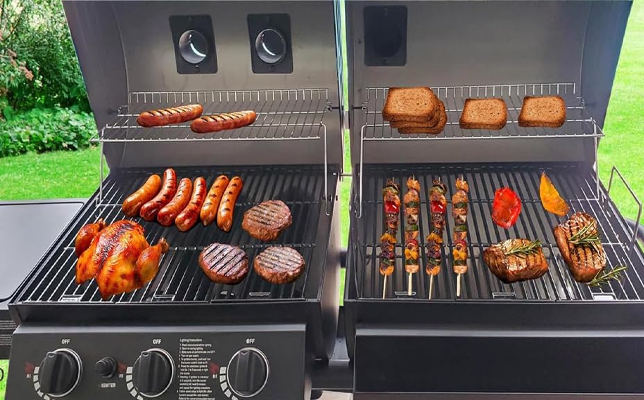 Grill Grates Replace for Chargriller 5050 3001 2121 3008 3030 3725 4000 5252, King Griller 3008 5252 and Others, Set of 4 Cast Iron Grill Cooking Grid Grates (19 3/4" x 6 3/4" Each)