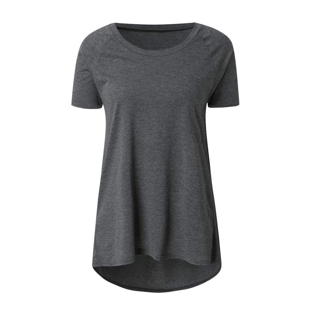 Aniywn Women's Plus Size Sweatshirt Tops Ladies Baggy Short/Long Sleeve Thin Solid/Printing Pullover Blouse T Shirts
