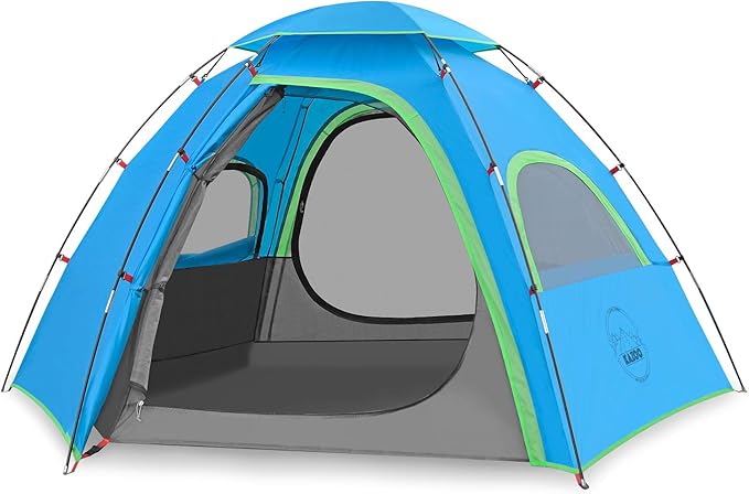 KAZOO Outdoor Camping Tent 2/4 Person Waterproof Camping Tents Easy Setup Two/Four Man Tent Sun Shade 2/3/4 People