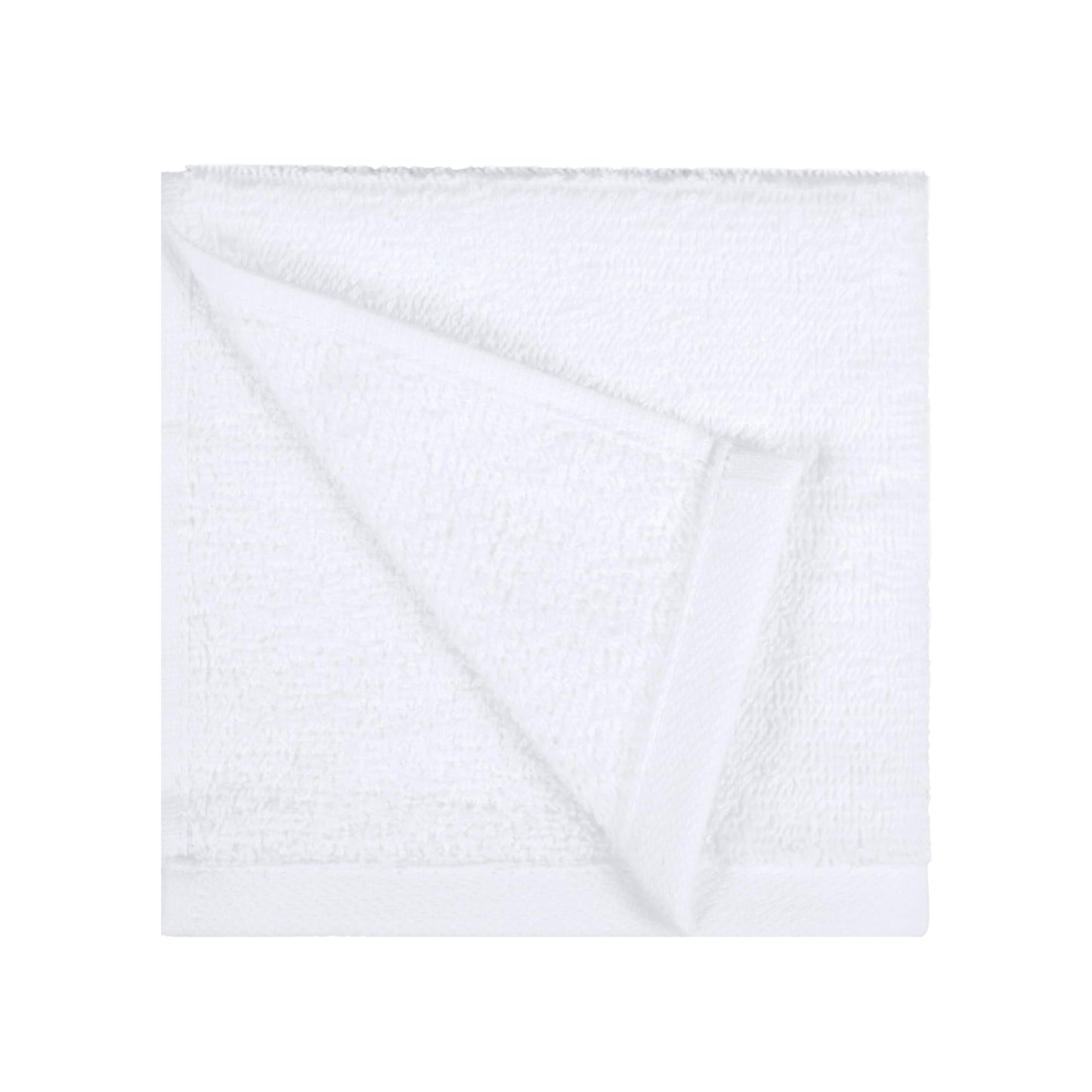 Amazon Basics 100% Cotton Washcloths for Bathroom, Fast Drying Salon Towels, Soft and Highly Absorbent, 24-Pack, White, 12 x 12 inches