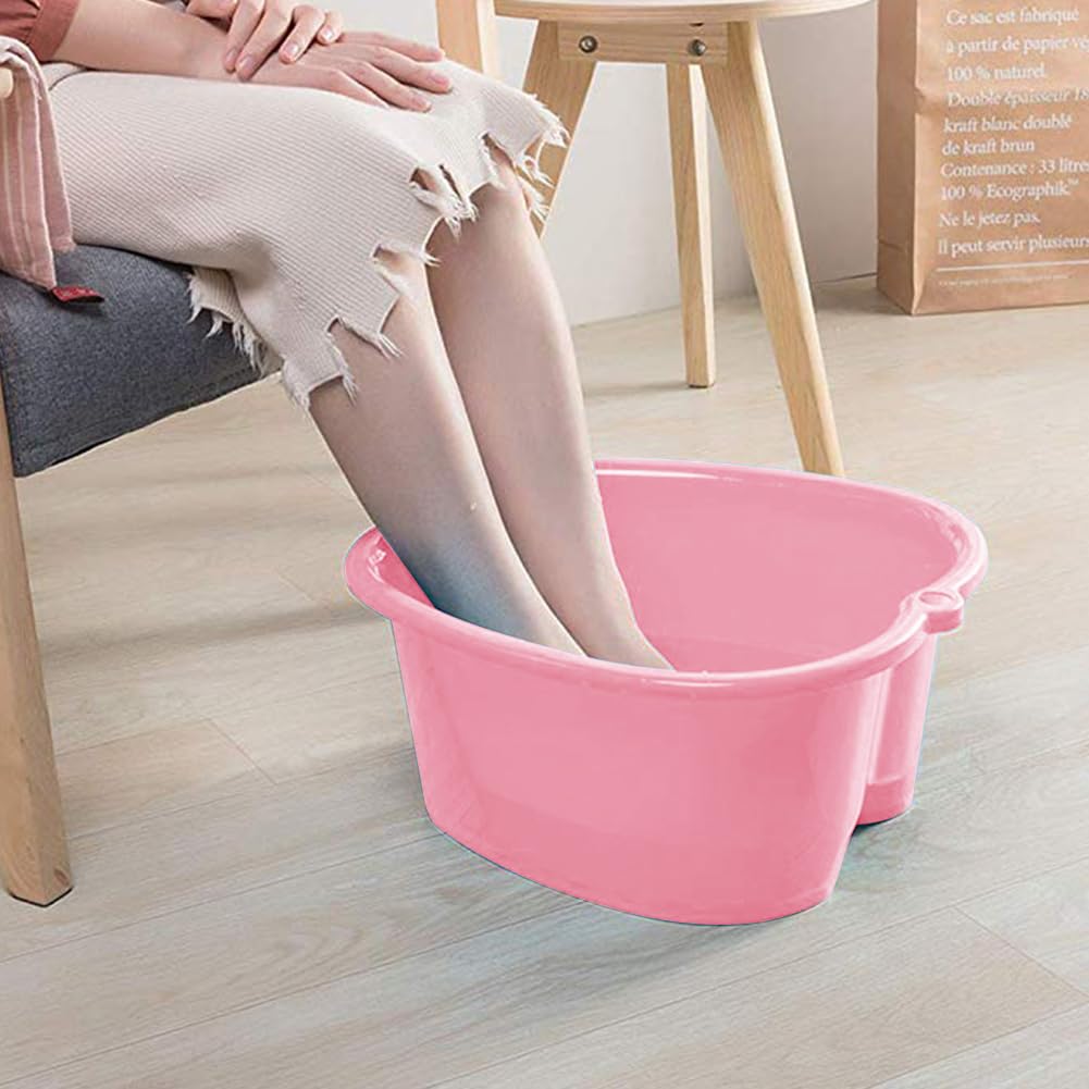 Chpbolly Foot Soaking Tub Large Size Foot Basin Sturdy Soaking Feet Bucket Massager Tub Exfoliation Callus Pedicure Foot Spa Bath Bucket for Women and Men (Pink)