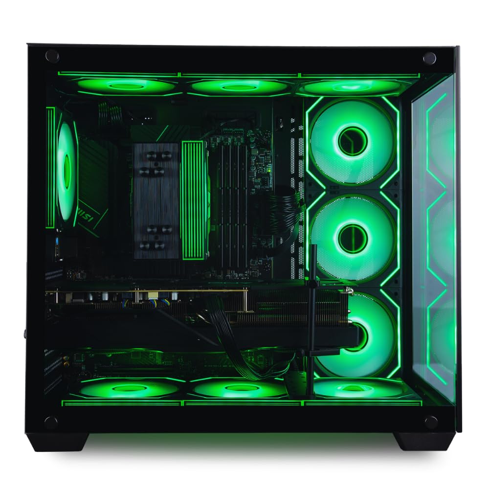 Panorama XL RTX 5080 Gaming PC Desktop - AMD Ryzen 7 9800X3D Processor, 64GB DDR5 RAM, 2TB NVMe Gen4 SSD, WiFi + BT, KB&M, HDMI, Windows 11 Pro - Best 2025 RGB Prebuilt Tower Computer for Gamers