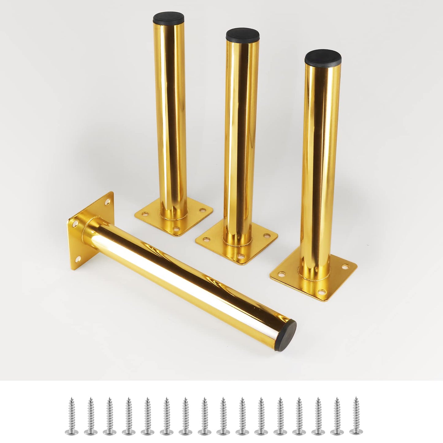 Masendelk Gold Furniture Legs 7.5 Inch / 190mm, 4pcs Modern Sofa Legs Cabinet Replacement Legs, Heavy Duty Metal Legs with Mounting Screw for Furniture Couch Sofa TV Cabinet Dresser Desk Risers