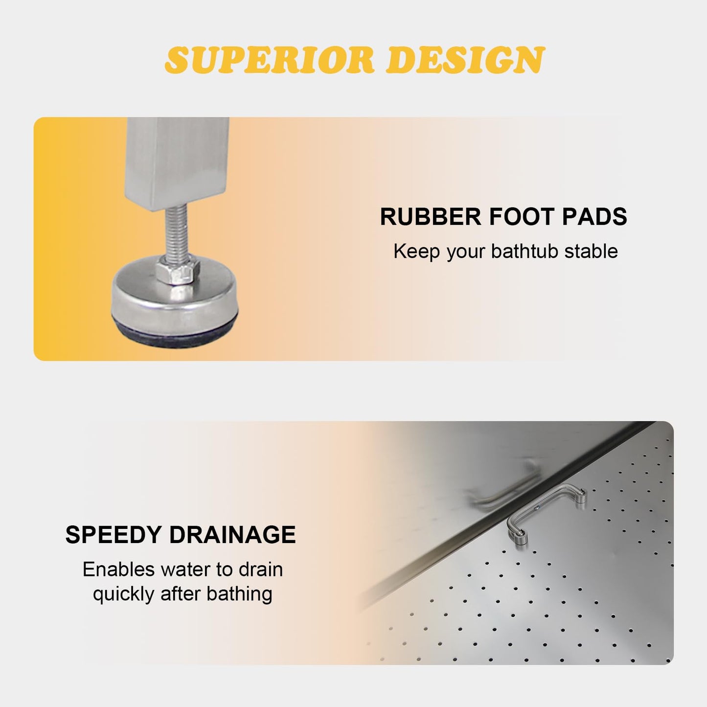 GarveeLife 50'' Dog Grooming Tub, Professional Bathtub with Retractable Stairs, Stainless Steel Pet Grooming Tub for Small & Large Dog, Right Door