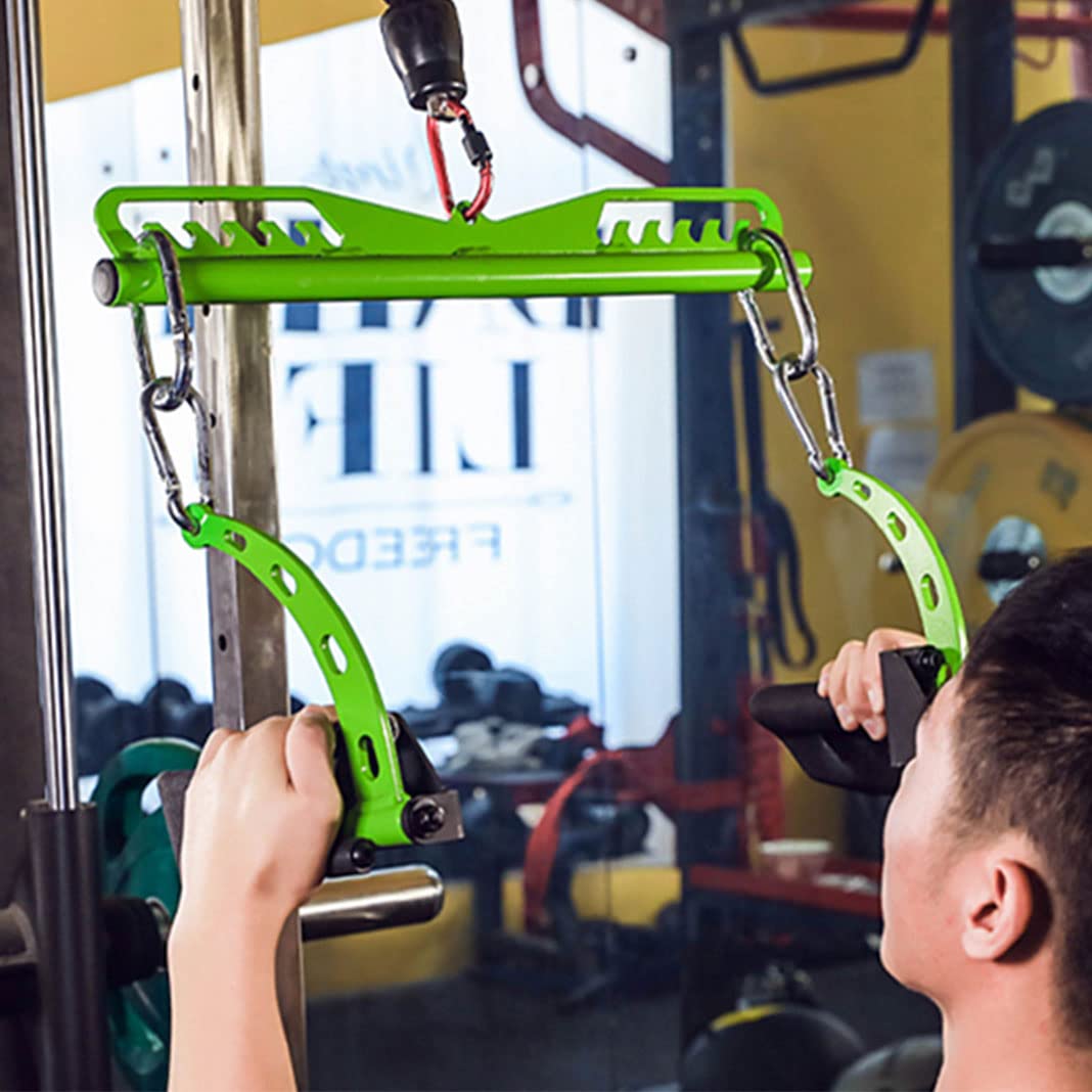 Home Gym Fitness Spreader Bar, Multi-Grip Wide Lat Pull Down Bar, Neutral Grip Handle, Attachments Long Bar for Cable Pulley System Mahine, T-bar Row Landmine Attachment (SP-SHORT BAR)