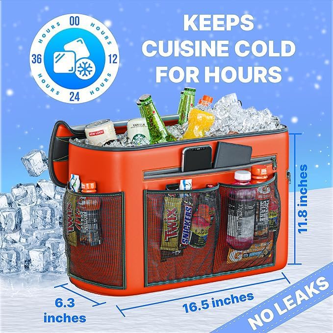 Skywin Kayak Cooler Behind Seat, Waterproof Cooler for Kayaking, Compatible with Lawn Chair Style Seats, Stores Drinks and Keeps Them Cool All Day