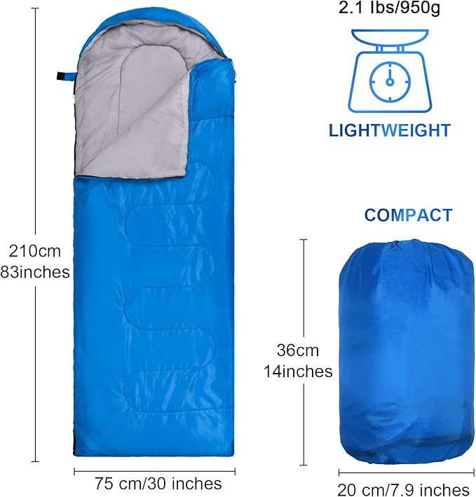 10 Pcs 0 Degree Camping Sleeping Bags Bulk for Adults Cold Weather Sleeping Bags 4 Season Warm Waterproof Lightweight with Compression Sack for Backpacking Hiking Travel Homeless