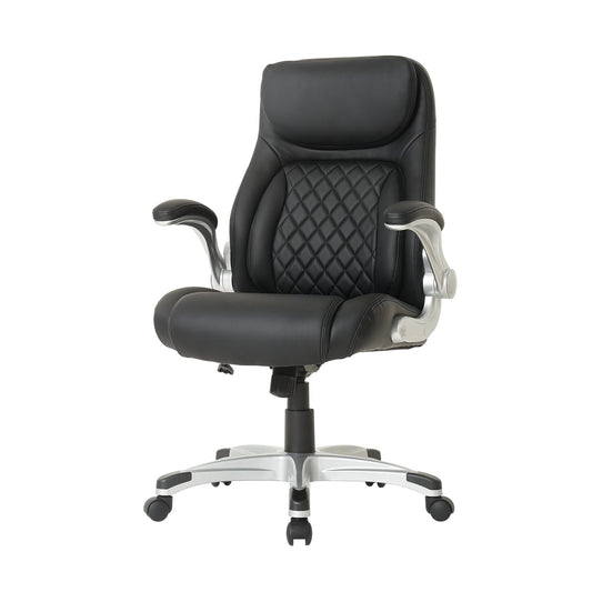 Nouhaus +Posture Ergonomic PU Leather Office Chair. Click5 Lumbar Support with FlipAdjust Armrests. Modern Executive Chair and Computer Desk Chair (Black)