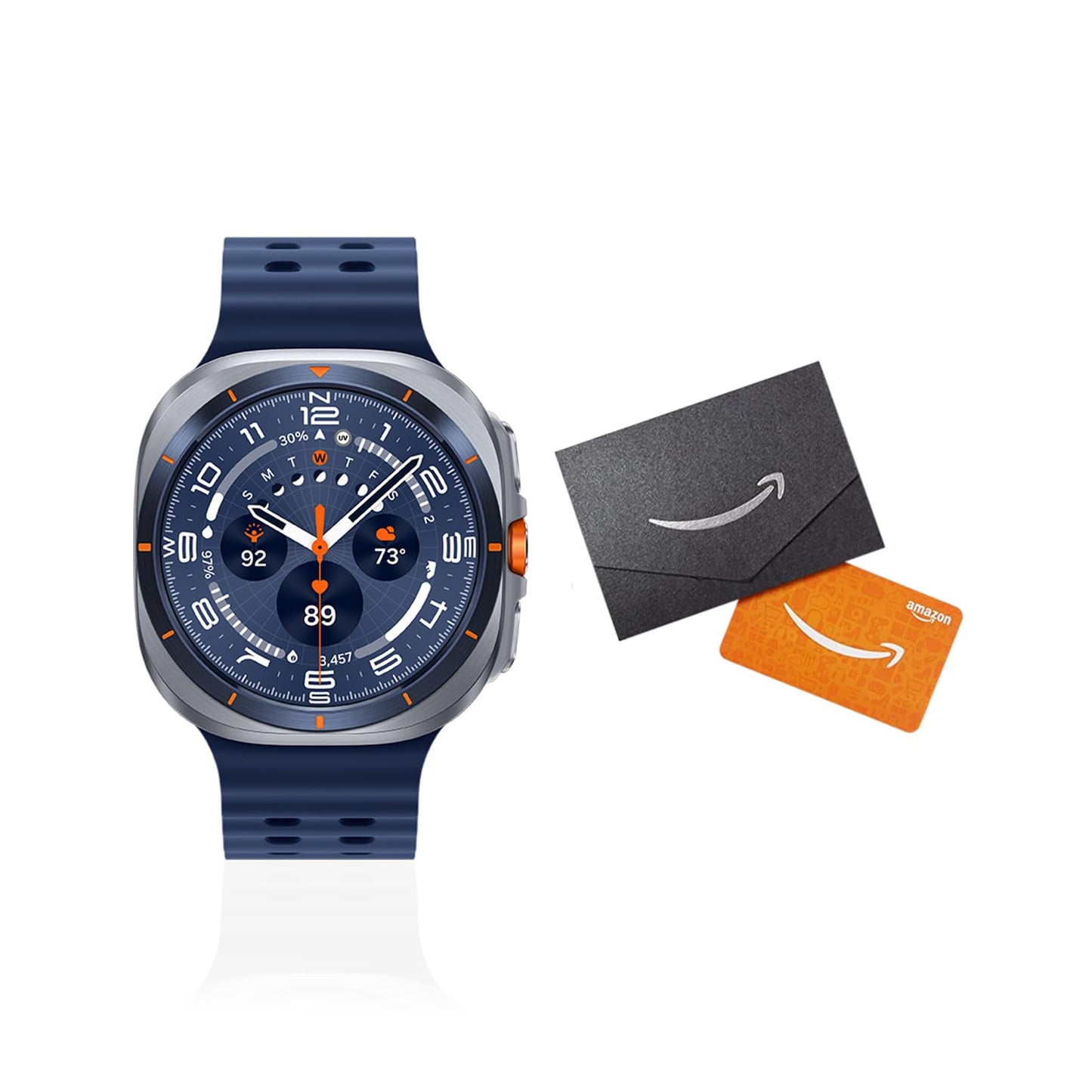 Samsung Galaxy Watch Ultra 47mm LTE Smartwatch + Gift Card, Titanium Casing, Advanced Sleep Coaching, Running Coach, Energy Score, GPS, 2025, Titanium Blue [US Version, 2 Yr Warranty]