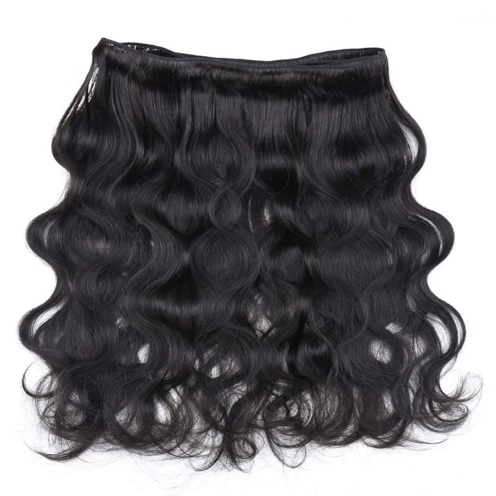 Amskdum Body Wave 3 Human Hair Bundles Extensions 12A Human Hair Weave 100% Unprocessed Brazilian Virgin Human Hair Extensions For Women Natural Black (22" 22" 22")