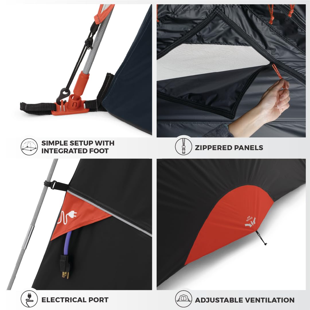CORE Blackout 6 Person Dome Tent | Portable Car Camping Outdoor Family Dark Room Tent | Included Wall Organizer for Camping Accessories