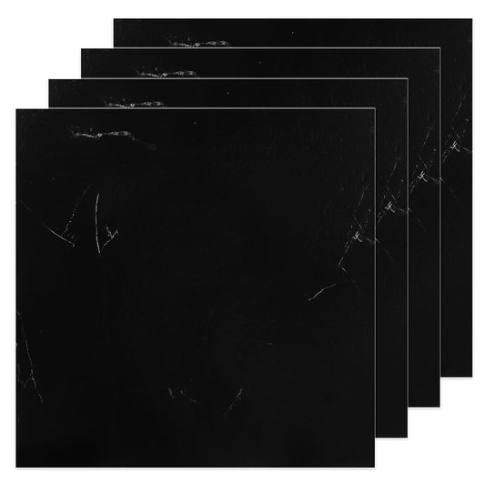AKOLAFE 40 Sheet Vinyl Flooring 12x12 Peel and Stick Floor Tile Waterproof Black Marble Vinyl Floor Tiles Clearance Self Adhesive Floor Tiles Sticky Laminate Flooring for Bathroom Kitchen Basement RV