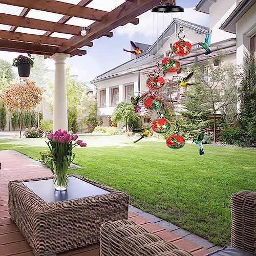 Charming Wind Chimes Hummingbird feeders for Outdoors Hanging ant and bee Proof,Never Leak,Perfect Garden Decor for Outside
