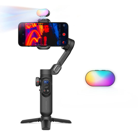 AOCHUAN 3-Axis Gimbal Stabilizer for Smartphone Smart X Pro Kit & P03 RGB Magnetic Fill Light
