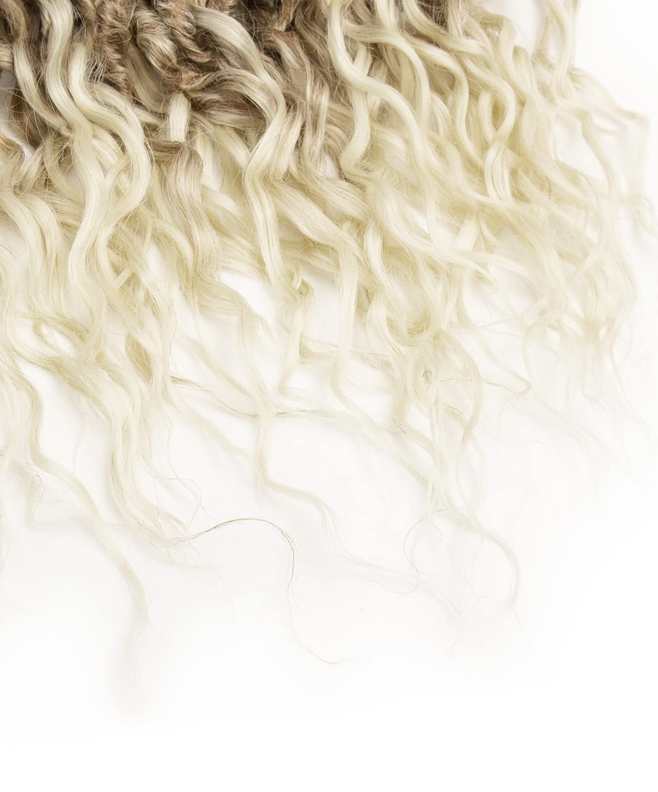 Faux Locs Crochet Hair 24Inch Wavy Pre-looped Goddess Locs Crochet Hair, 6Packs Soft Locs Curly Ends Dreadlock Crochet Locs Synthetic Crochet Hair for Black Women Human Hair (27/613, 24'')