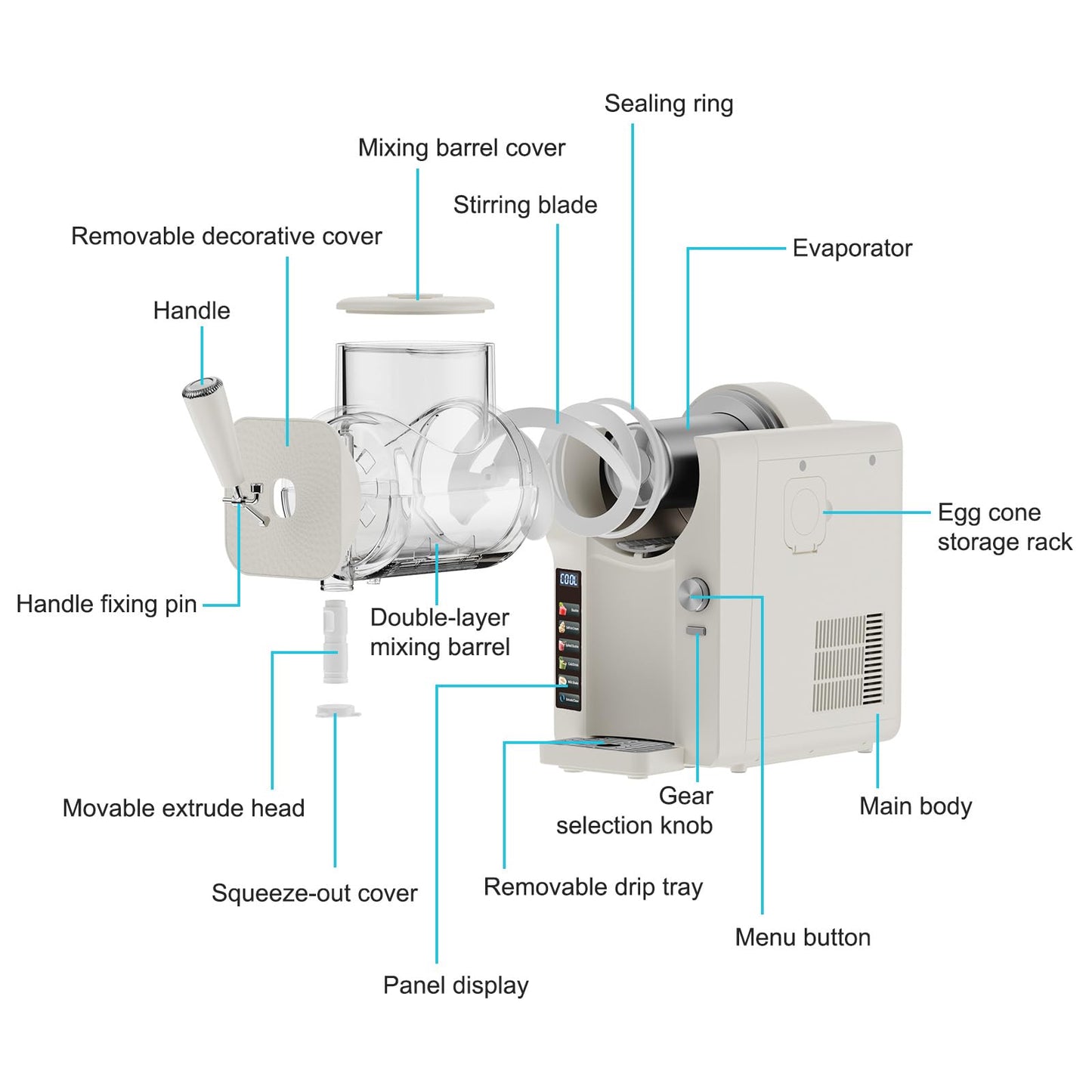 Slushie Machine for Home, 2025 Upgrade Ice Cream Maker Frozen Drink Maker, 68oz No Ice Need Slushy Machine with 5 Preset Programs for Margaritas, Frappés, Milkshakes, Smoothies & Ice Cream