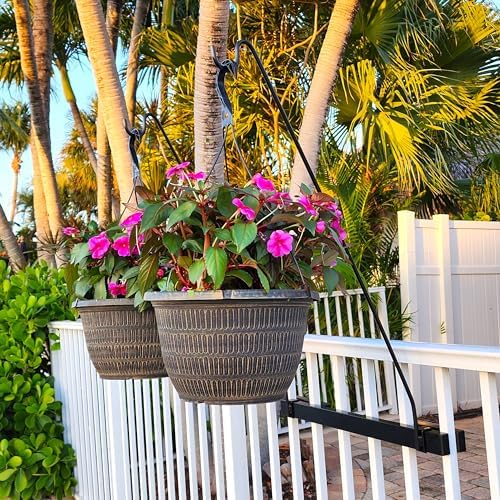 Long Hook Kits Ideal for Bird Feeders, Lighter Flower Baskets, Chimes, etc. for Vertical Spindled Deck Railings Only ((2) 34" on a 24" Mount)