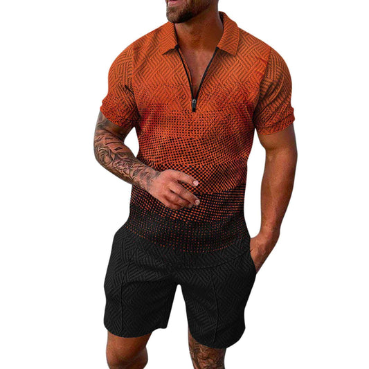 YWASYA sweatsuits for men big and tall,Men Short Sets Outfits 2 Piece Casual Short Sleeve Golf Polo Shirts for Men and Shorts Beach Outfits Men's Tracksuits