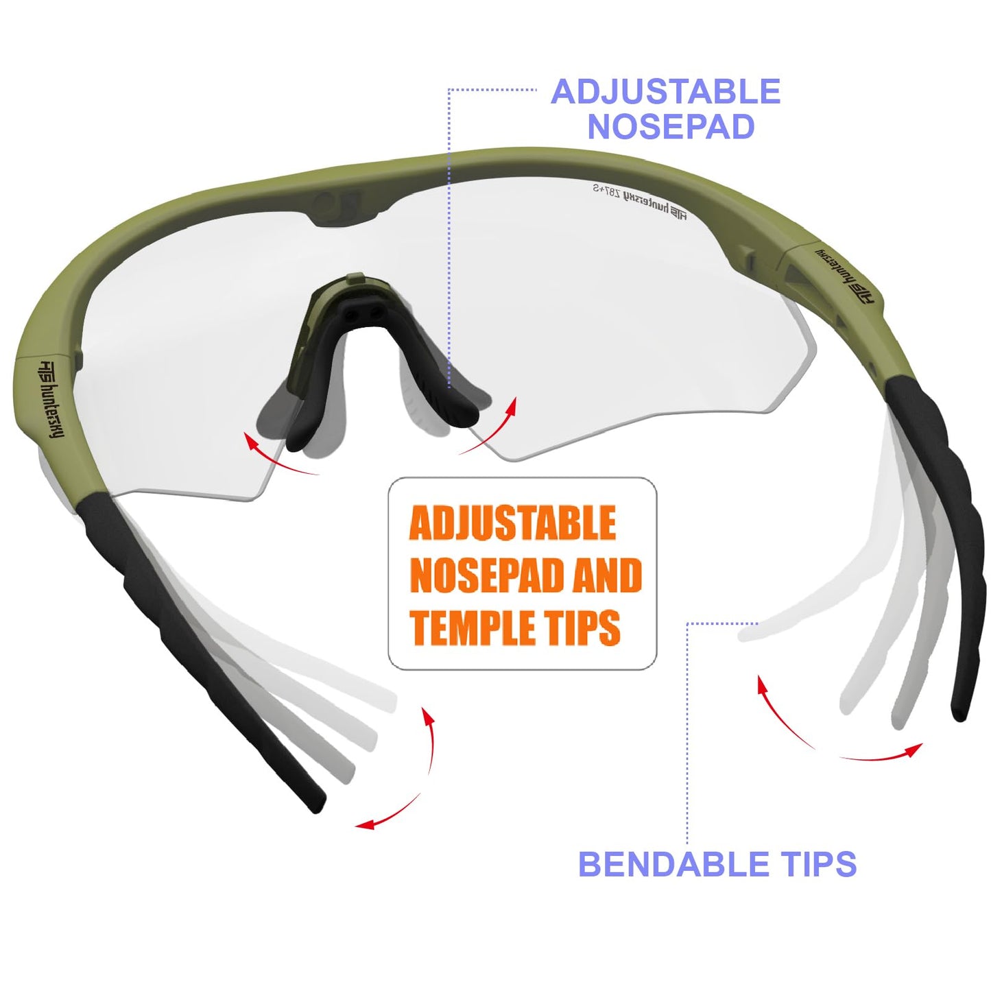 HTS HUNTERSKY S53 anti fog Tactical Shooting Range Safety Glasses Ballistic eye protection Hunting Airsoft Riding Pickleball