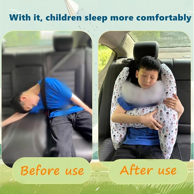 Car Travel Pillow for Kids Adults Soft Neck Pillow Head and Body Support Pillow Breathable Seat Pillow Car Aircraft Travel Pillow Neck Support Pillow Cushion for Long Journey Travel Accessories