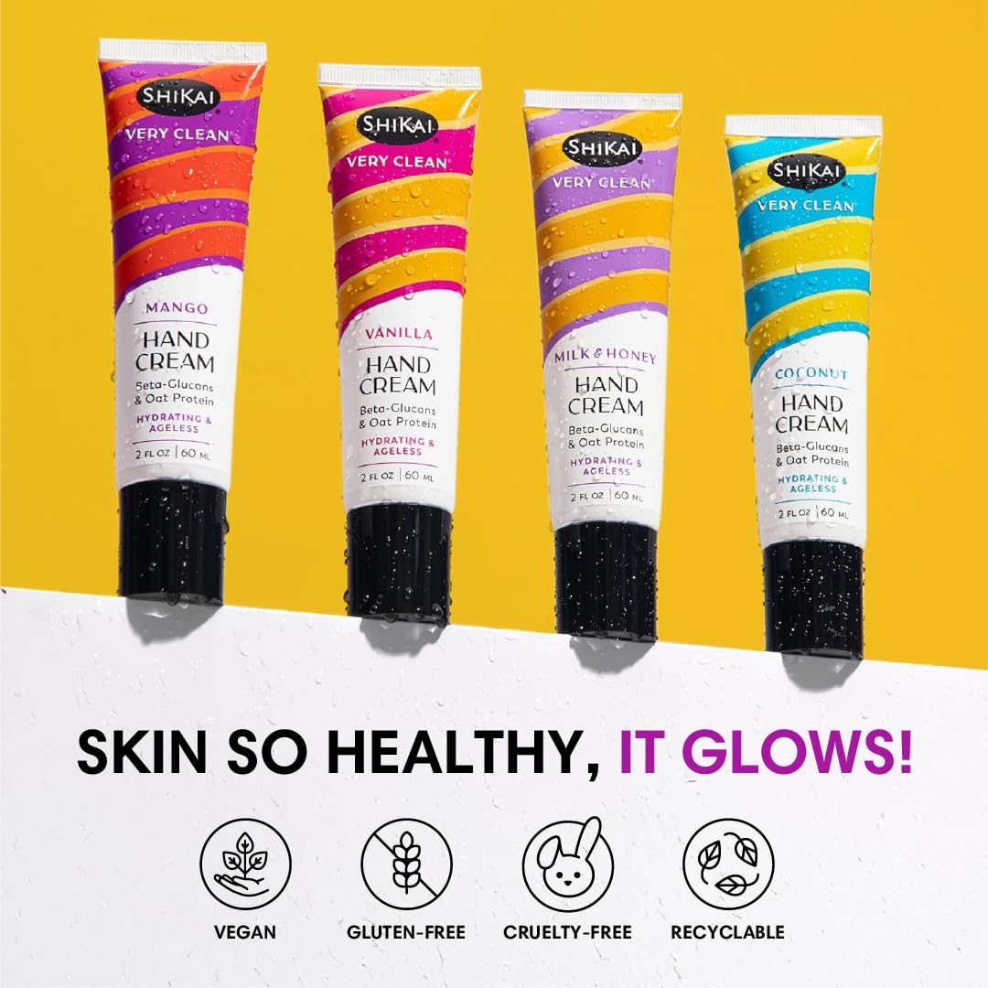 ShiKai Very Clean Hydrating Hand Cream (Milk & Honey, 2 oz) | Moisturizer Lotion for Dry Skin | For Nourished, Hydrated Hands