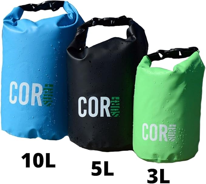 COR Surf Floating Waterproof Dry Bag 3L | 5L |10L | 15L Roll Top Sack Keeps Gear Dry for Kayaking, Rafting, Boating, Swimming, Camping, Hiking, Beach, Fishing