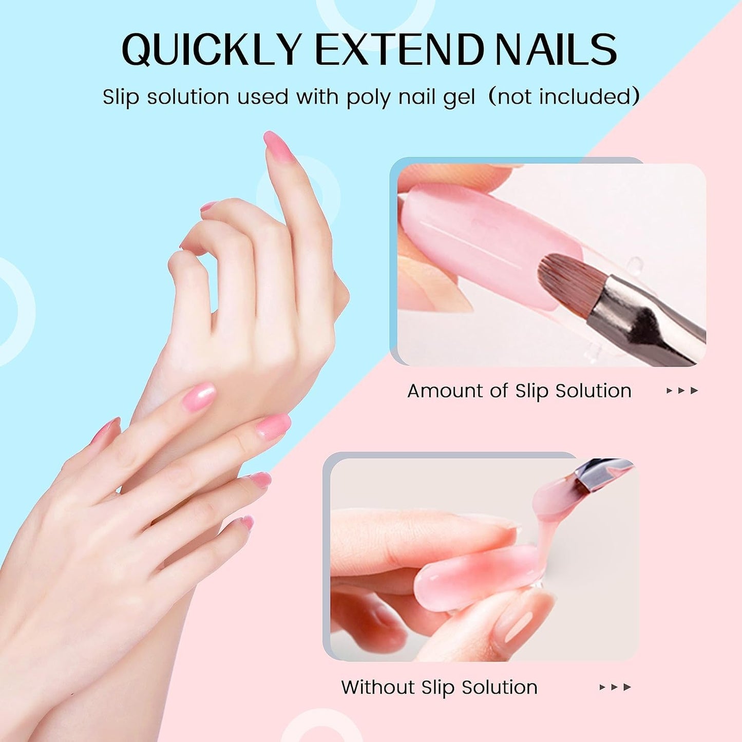 AIJIMEI Nail Slip Solution Poly Nail Gel Slip Solution Nail Extension Slip Solution for Poly Nail Gel Nails Nail Art for Beginner and Professional (58ml/2fl.oz)