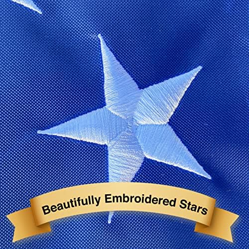 American Flag 3X5 FT Pole Sleeve Banner Style Embroidered Stars, Sewn Stripes, Heavy Duty Durable Polyester USA US Flag Outdoor Indoor Flags (Pole NOT Included)