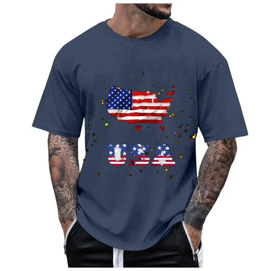 Prime Lightning Deals Today 1776 Patriotic 4th of July Mens T-Shirts Short Sleeve Crew Neck Shirts Casual Loose Fit Tops Athletic Quick Dry Active Tee Shirts