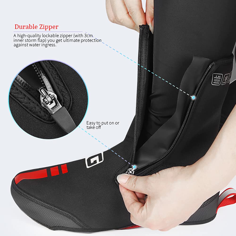 LOVTRAVEL Thick Warm Winter Cycling Overshoes Neoprene Waterproof Windproof Bike Shoe Covers Men Women MTB Road Bicycle Booties Case