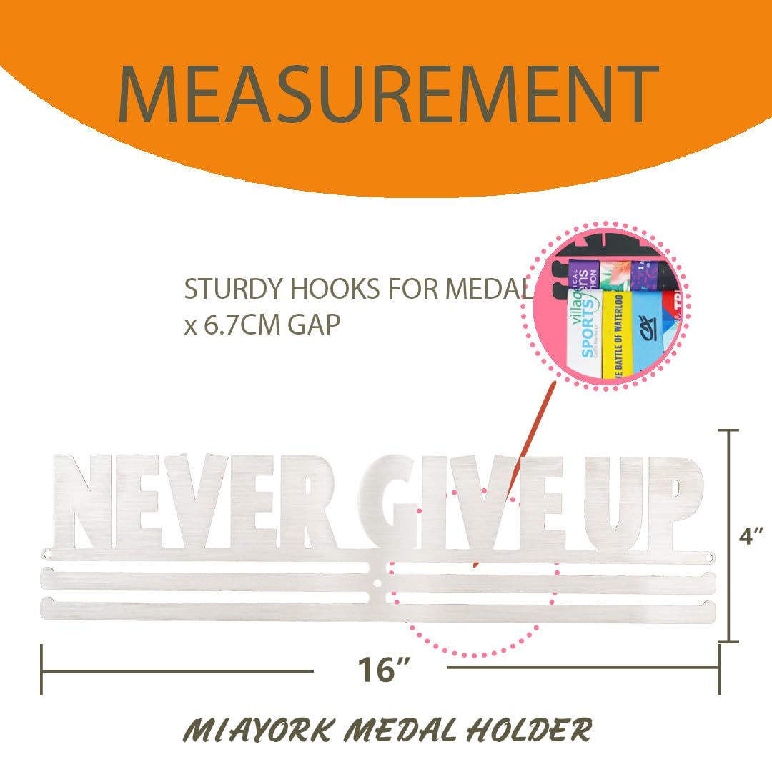 Miayork White Medal Holder Display Hanger Rack Frame for More Medals-Sports Medal Hanger and Ribbon Display Holder Rack with Easy Hanging Bars,soccer medal hanger display