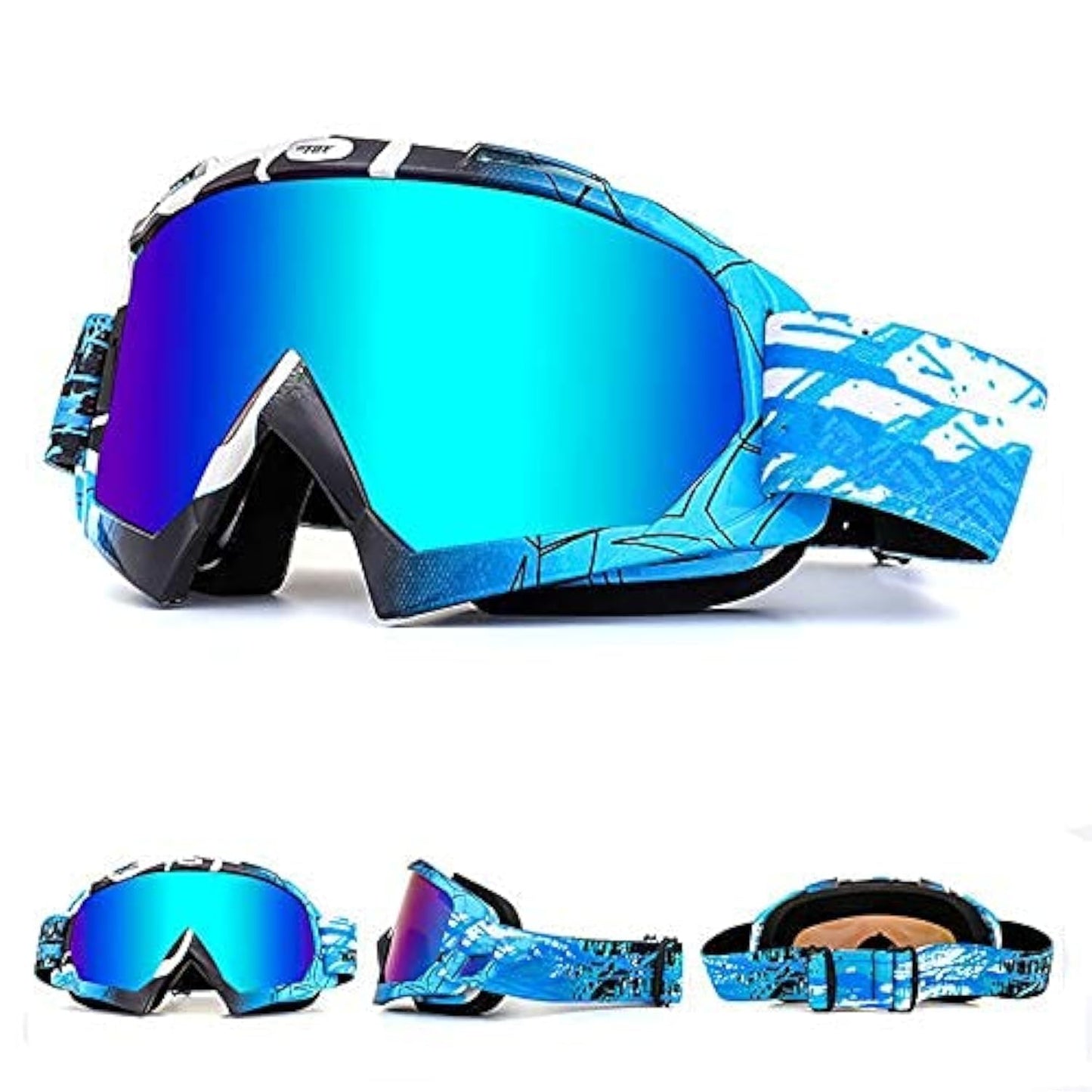 Zsling OTG Ski Snow Goggles, UV Protection Anti Fog Snowboard Goggles for Men Women Youth,Dirt Bike,Motocross,UTV MX Offroad Racing goggles