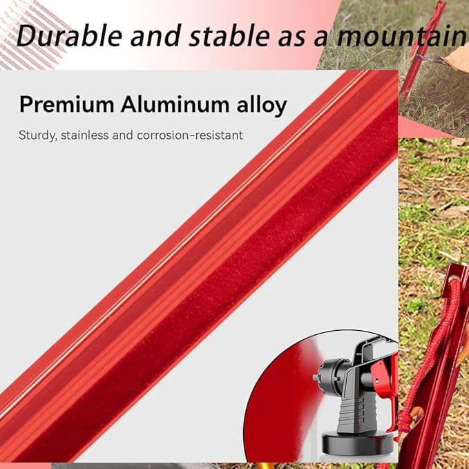 Tent Stakes,Camping Stakes,7-in Ground Pegs with Reflective Pull Ropes, Tri-Beam Stakes in a Carrying Bag, for Camping, Backpacking, Hammocks and Canopy,Aluminum Tent stakes12 Pack