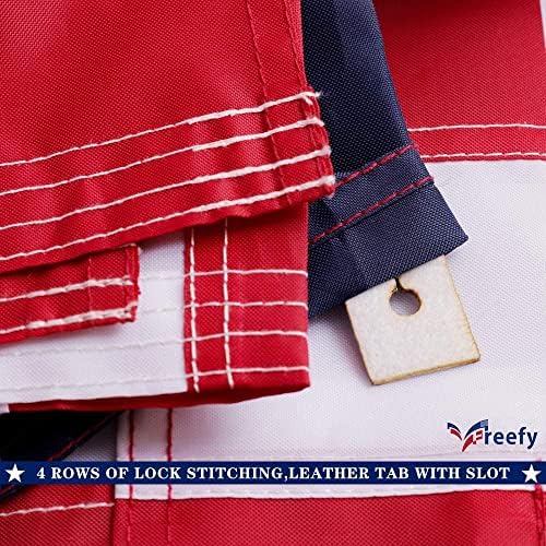 American Flag For Outside 2.5x4 Ft Pole Sleeve Banner Style-Embroidered Stars,Sewn Stripes,Water Resistant,Heavy Duty Durable New Nylon USA US Outdoor Indoor Flags (Pole NOT Included)