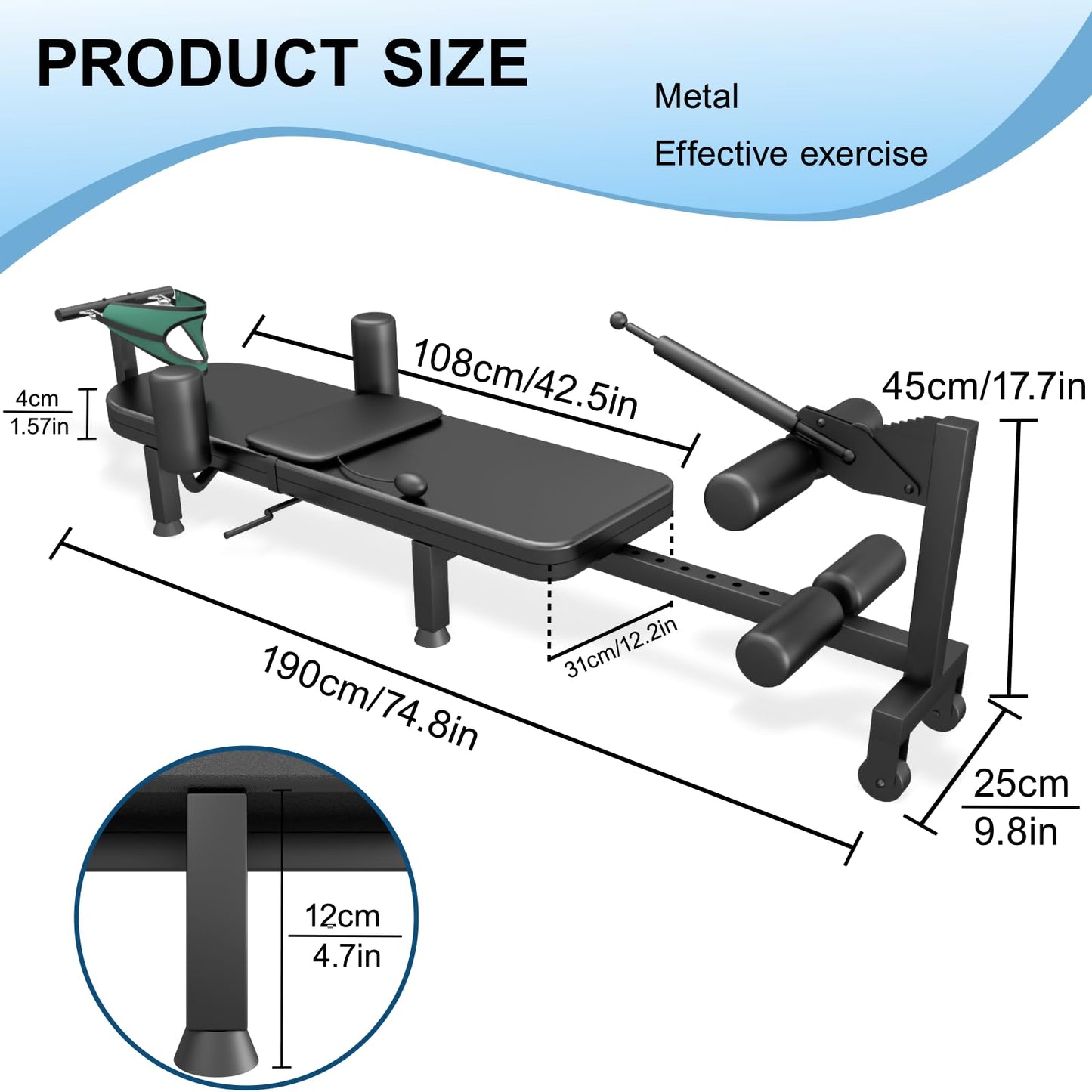 Aplsrhun Fitness Full Body Traction Bed, Massage Cervical Traction Table & Lumbar Traction Bed, Stretch Decompression Machine for Tension Relief, Lumbar Stretching (Black)
