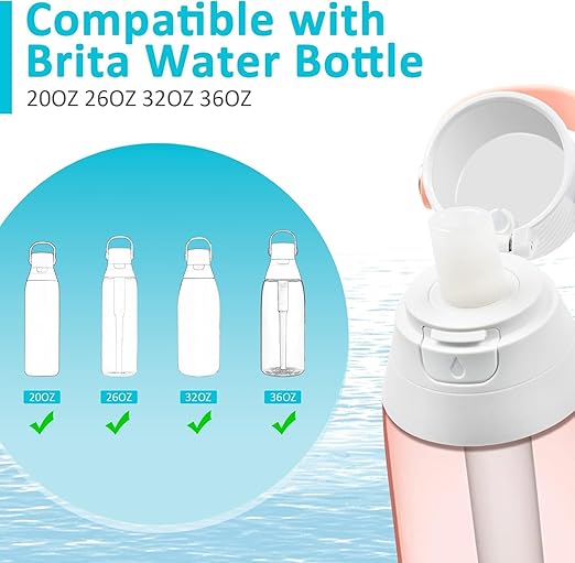 Mouthpiece Replacement for Brita Insulated Filtered Water Bottle, 3PCS Water Bottle Silicone Mouthpiece Valve Replacement for Brita Water Bottle 20/26/32/36 oz